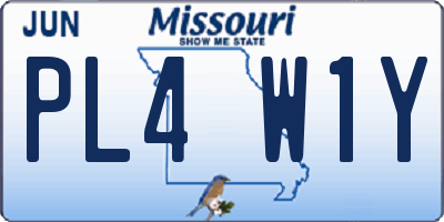 MO license plate PL4W1Y