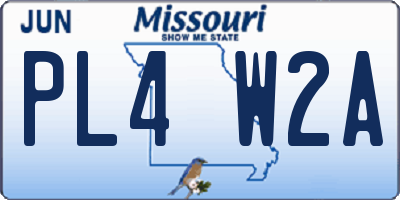 MO license plate PL4W2A