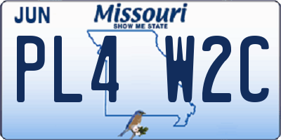 MO license plate PL4W2C