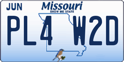 MO license plate PL4W2D