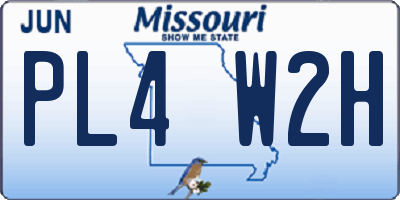 MO license plate PL4W2H