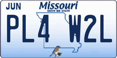 MO license plate PL4W2L