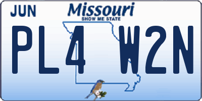 MO license plate PL4W2N
