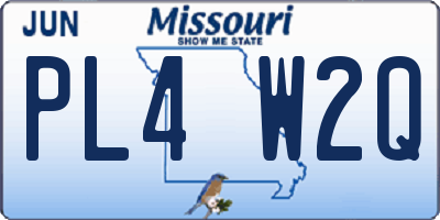 MO license plate PL4W2Q