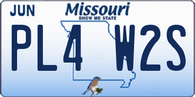 MO license plate PL4W2S