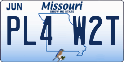 MO license plate PL4W2T