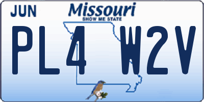 MO license plate PL4W2V
