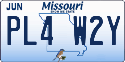 MO license plate PL4W2Y