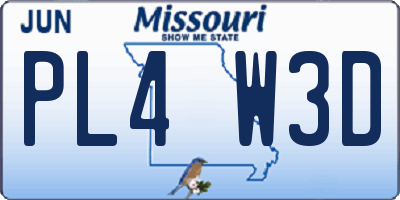 MO license plate PL4W3D