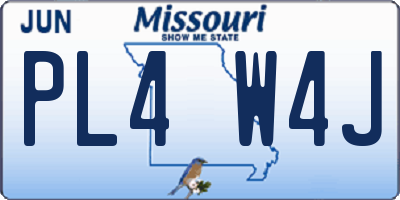 MO license plate PL4W4J