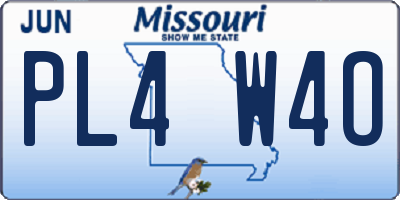 MO license plate PL4W4O