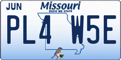 MO license plate PL4W5E
