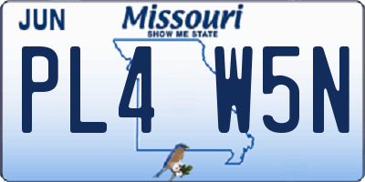 MO license plate PL4W5N