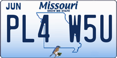 MO license plate PL4W5U