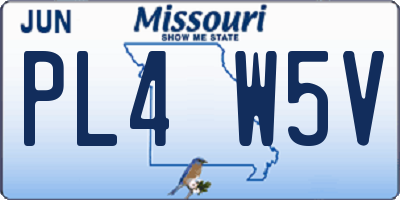 MO license plate PL4W5V