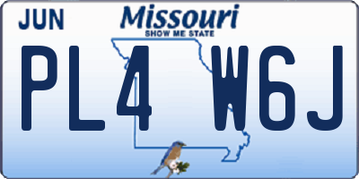 MO license plate PL4W6J