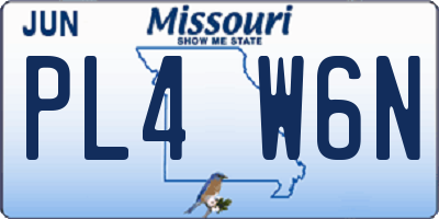 MO license plate PL4W6N