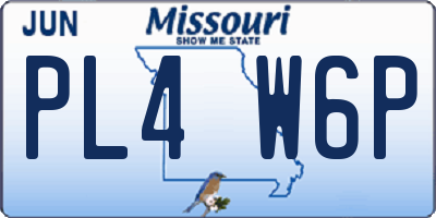 MO license plate PL4W6P