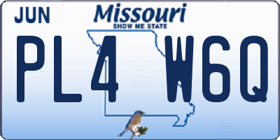 MO license plate PL4W6Q