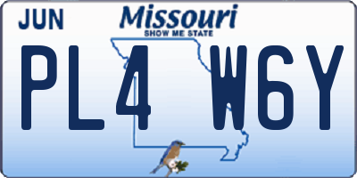 MO license plate PL4W6Y