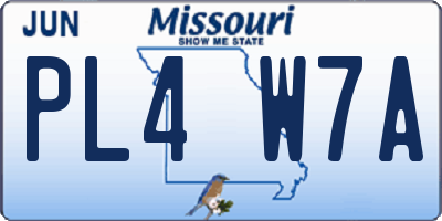 MO license plate PL4W7A