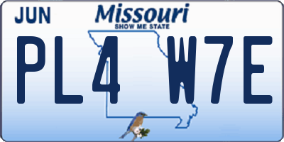 MO license plate PL4W7E