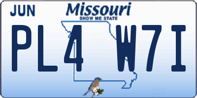 MO license plate PL4W7I