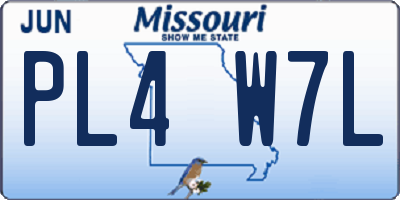 MO license plate PL4W7L