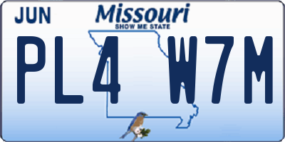 MO license plate PL4W7M