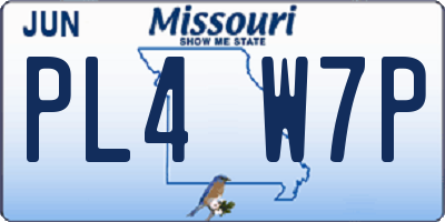 MO license plate PL4W7P