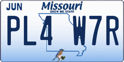 MO license plate PL4W7R