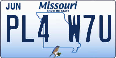 MO license plate PL4W7U