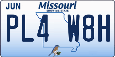 MO license plate PL4W8H