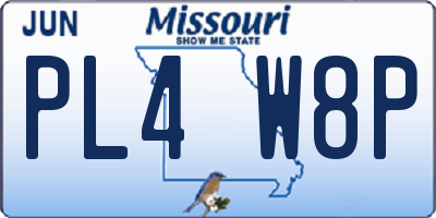 MO license plate PL4W8P