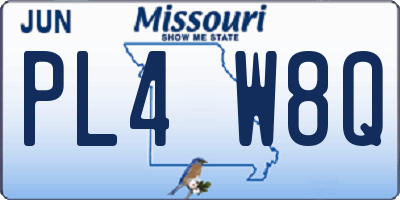 MO license plate PL4W8Q