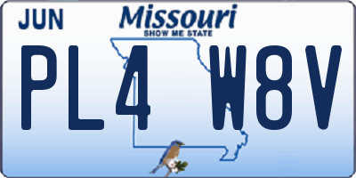 MO license plate PL4W8V