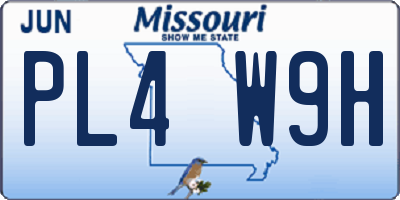 MO license plate PL4W9H