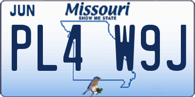 MO license plate PL4W9J