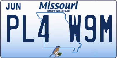 MO license plate PL4W9M