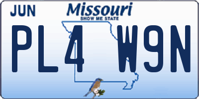 MO license plate PL4W9N