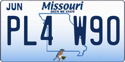 MO license plate PL4W9O