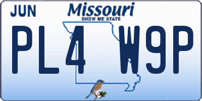 MO license plate PL4W9P
