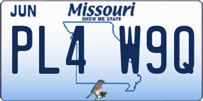 MO license plate PL4W9Q