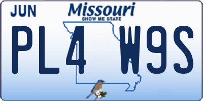 MO license plate PL4W9S