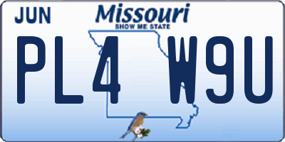 MO license plate PL4W9U