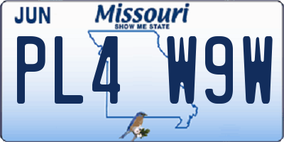 MO license plate PL4W9W