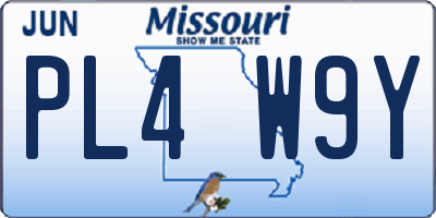 MO license plate PL4W9Y
