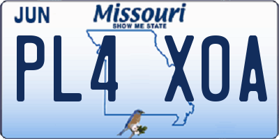 MO license plate PL4X0A