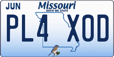 MO license plate PL4X0D