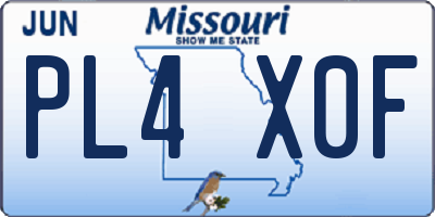 MO license plate PL4X0F